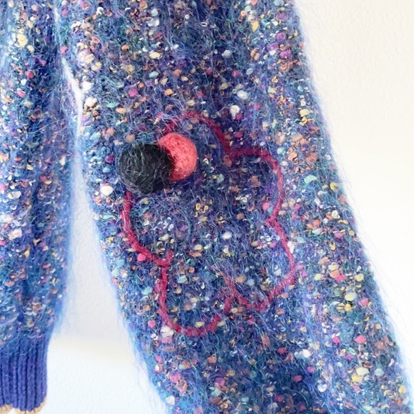 Vintage Pom Pom Open Front Knit Cardigan - Picture 3 of 13